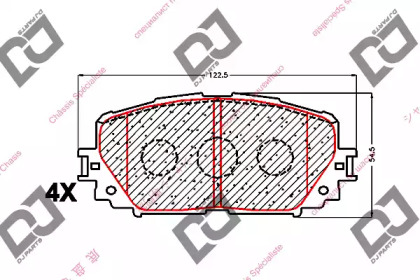 Комплект тормозных колодок DJ PARTS BP1610